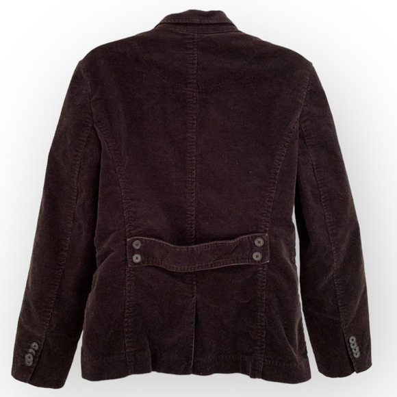 Lands End Women's Button Front Corduroy Jacket Flap Pockets Brown Size 12 - Picture 2 of 8